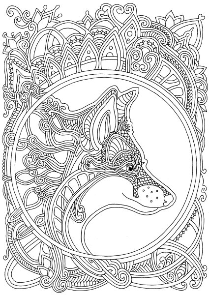 Раскраска Мандала лиса