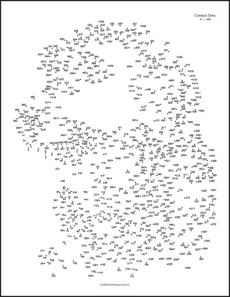 Соединение точек по цифрам сложные