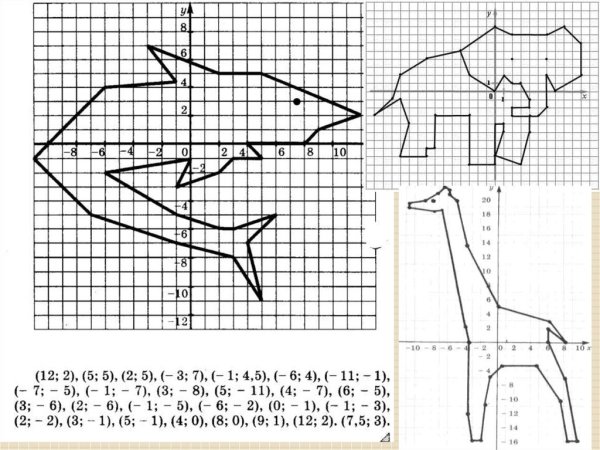 Рисунок по координатам (-2;2),(-2;-4)