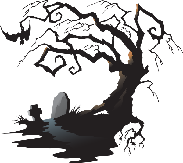 Страшное дерево на Хэллоуин