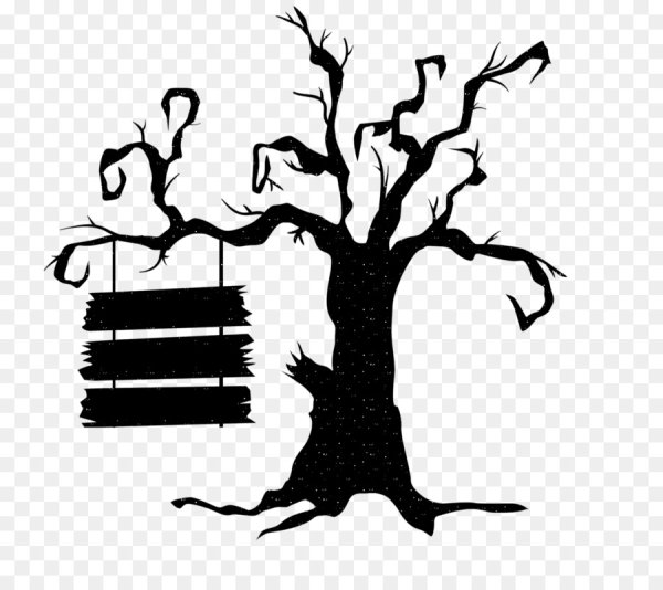 Страшное дерево силуэт