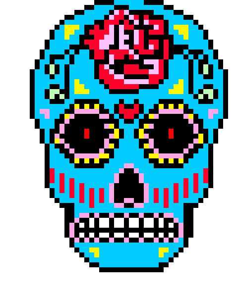 Рисунки по клеточкам череп