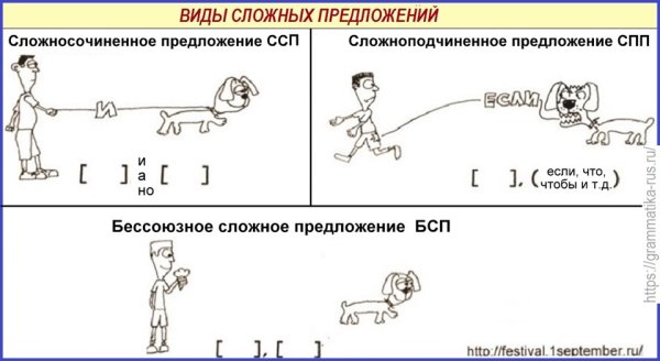 Схемы сложносочиненных и сложноподчиненных предложений