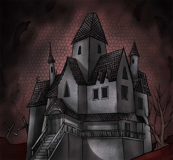 Готический стиль арт здание