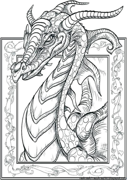 Раскраска антистресс дракон
