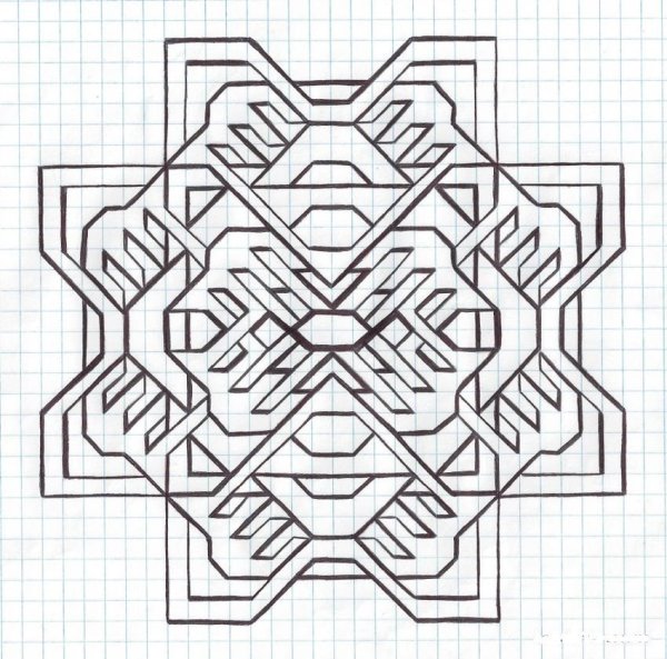 Узоры по клеточкам сложные