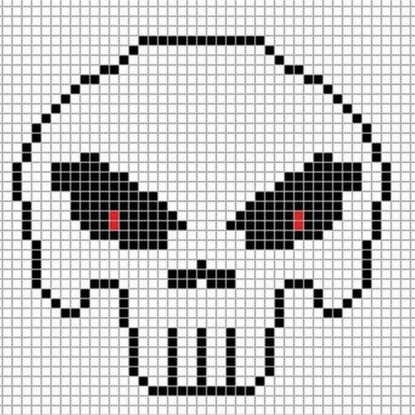 Рисунки по клеточкам череп