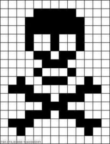 Рисунки в клеточку черно белые маленькие