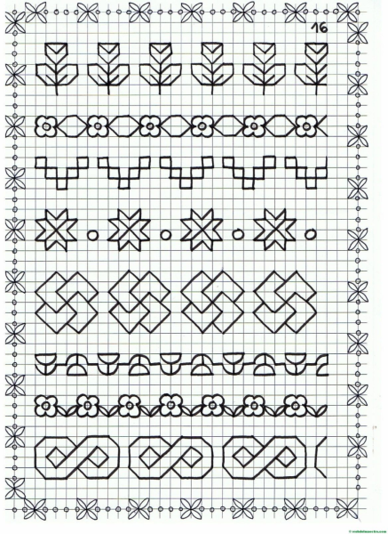 Узоры по клеточкам в тетради