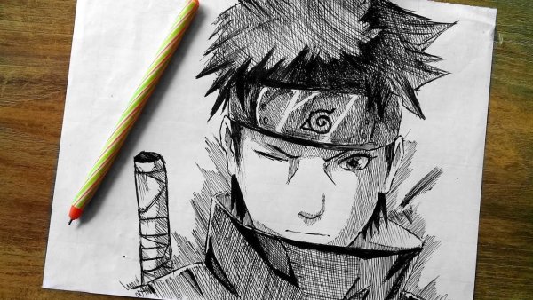Шисуи Наруто карандашом