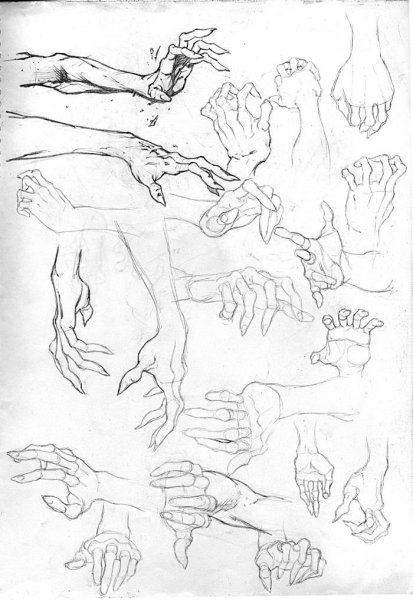 Трафарет страшная рука