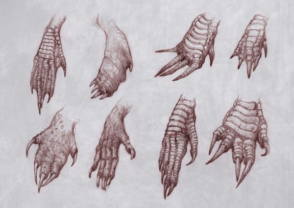 Рука монстра на белом фоне