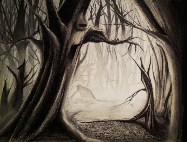 Нарисовать страшный лес