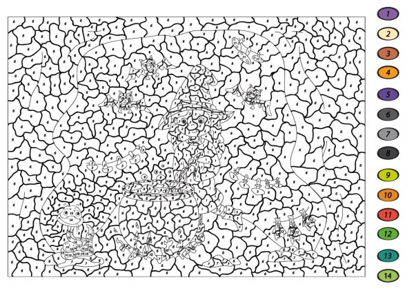 Раскраски по номерам сложные