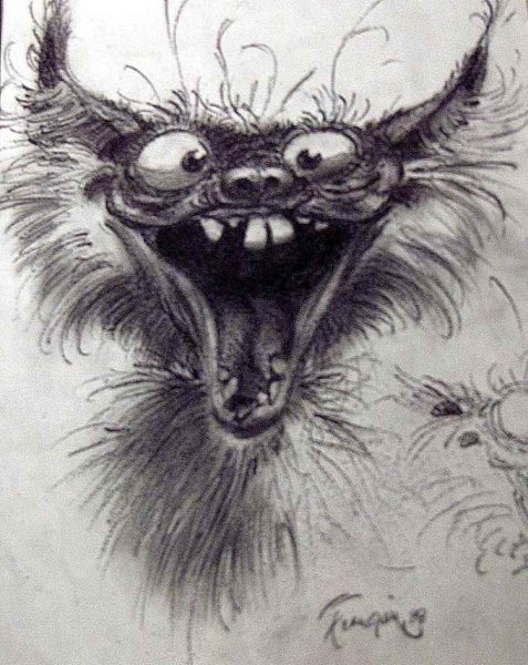 Мультяшный кот страшный