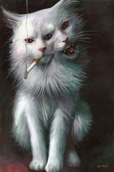 Страшный черный кот