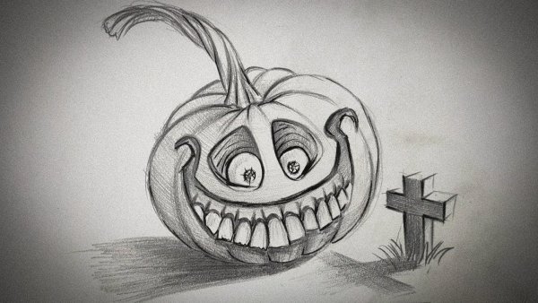 Рисунки на Хэллоуин карандашом