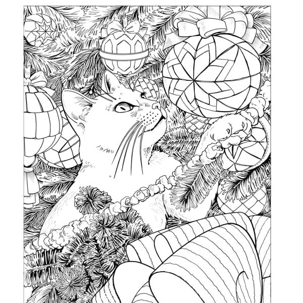 Новогодние раскраски для взрослых