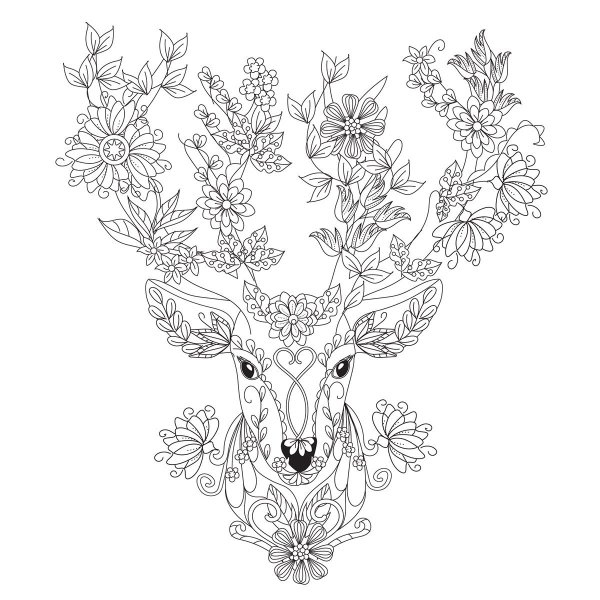 Раскраска антистресс олень