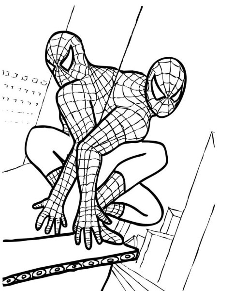 Человек паук для рисования детей