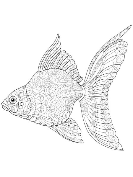Раскраска антистресс рыбы