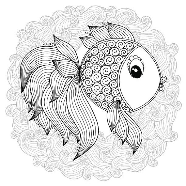 Мандала с рыбками