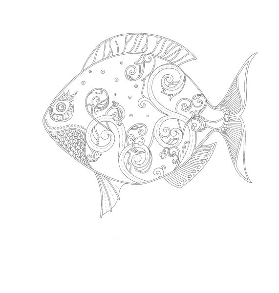 Раскраска антистресс рыбы