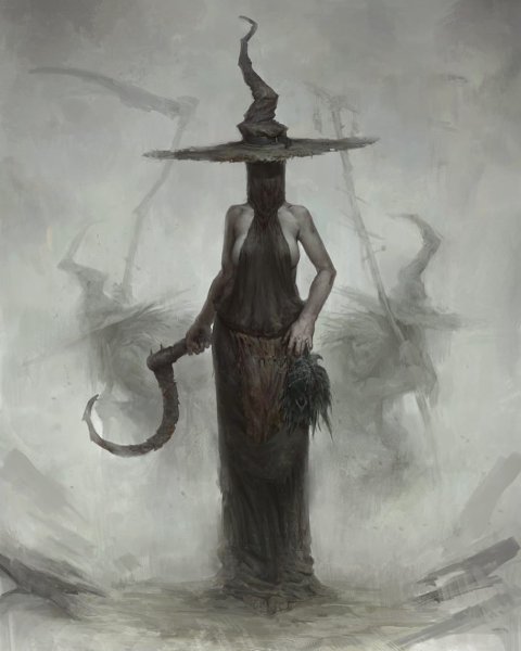 Старая ведьма иллюстрация