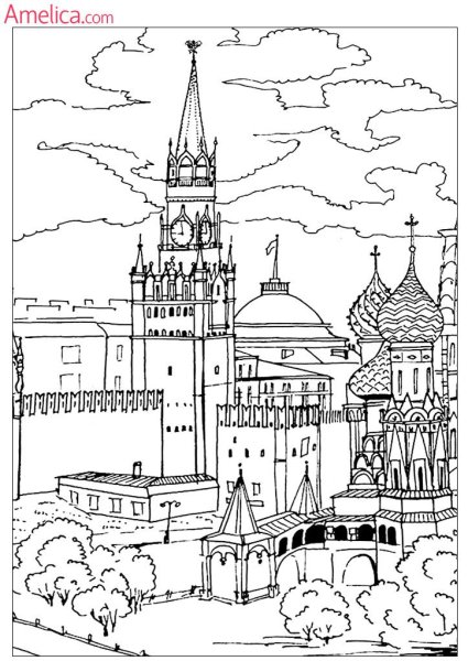 Раскраска Москва для детей