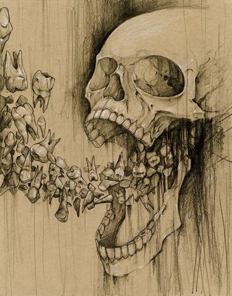 Раскраска страшилка череп