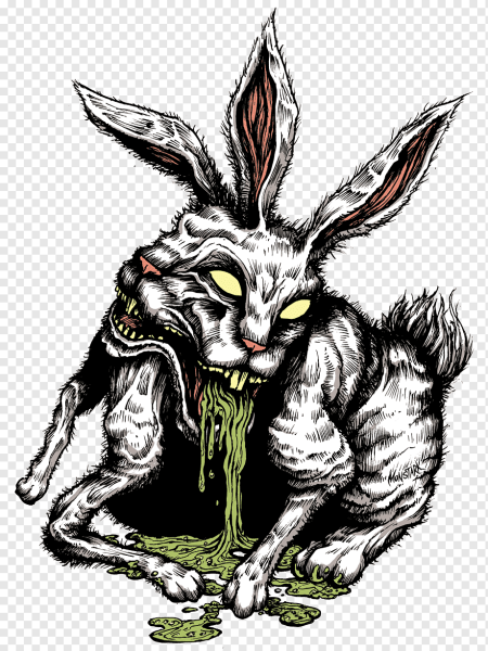 Страшный заяц с морковкой