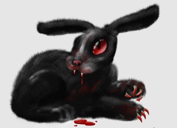 Страшный кролик рисунок