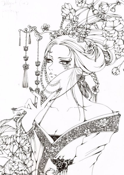 Красивые рисунки девушек карандашом сложные