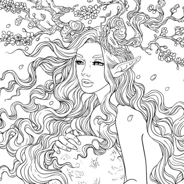 Раскраски для девочек сложные