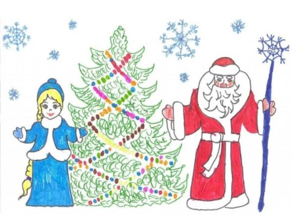 Рисунки на новый год дед Мороз