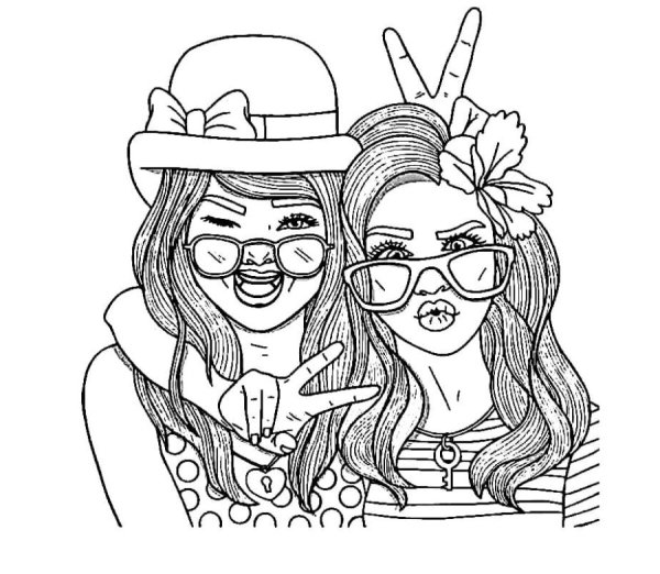 Раскраска 2 подруги