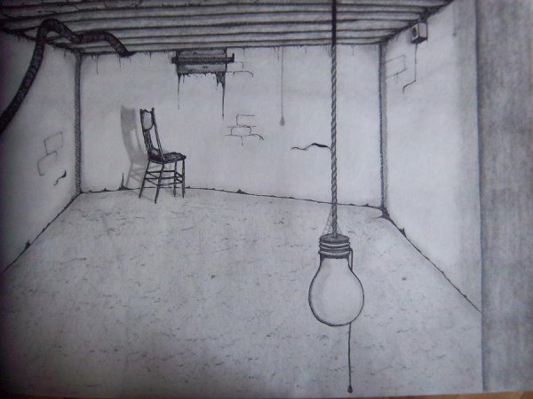 Пустая комната карандашом