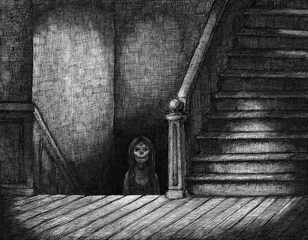 Жуткий призрак нарисованный