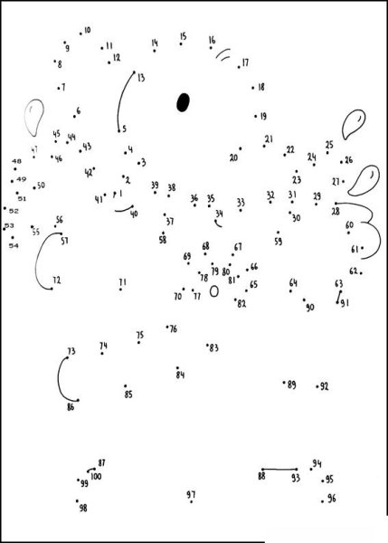 Соединить точки по цифрам сложные