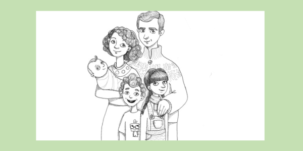 Рисунок мама папа я и сестра