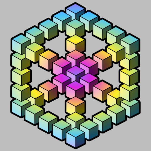 Фигуры из кубиков в Paint