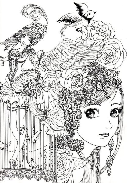 Раскраски для девочек сложные