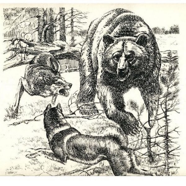 Гравюра на охотничью тематику