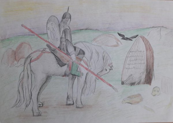 Васнецов эскиз Витязь на распутье