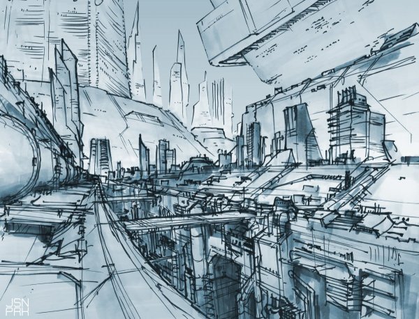 Зарисовка современного города