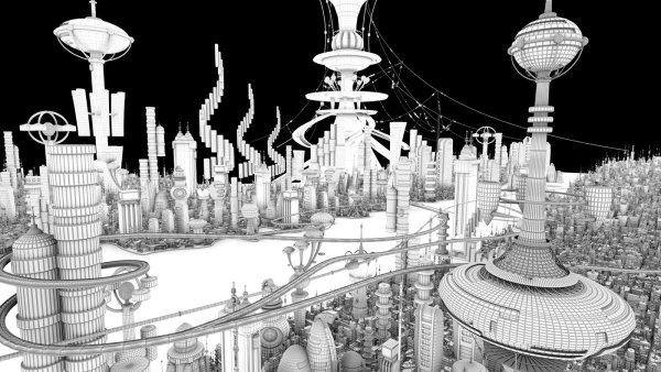 Город будущего в графике