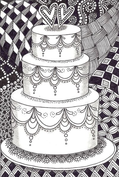 Раскраски тортики сложные