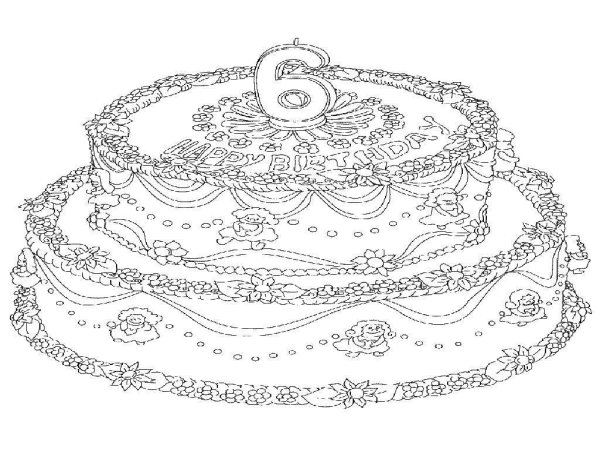 Раскраски для девочек тортики