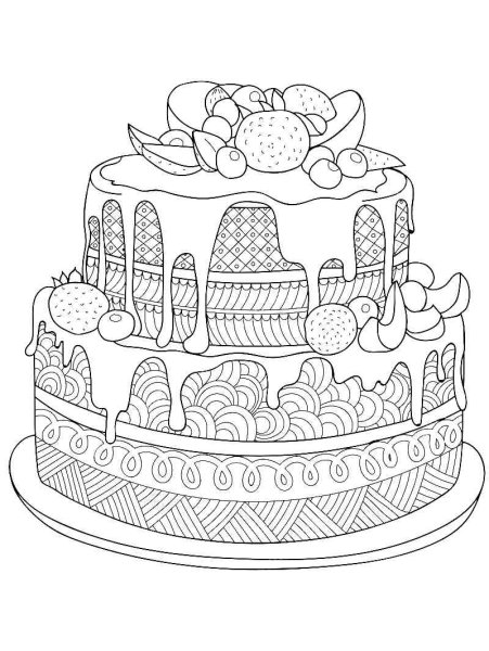 Очень красивые торты раскраска