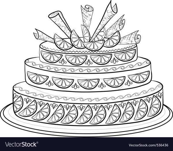 Раскраска праздничные тортики на день